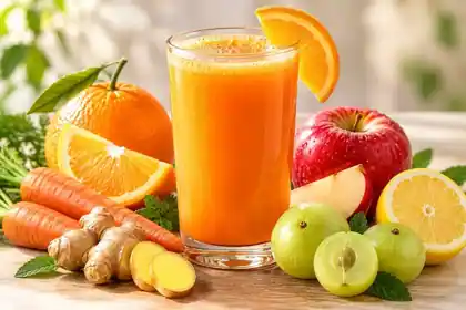 Morning Glow fresh fruit and vegetable juice