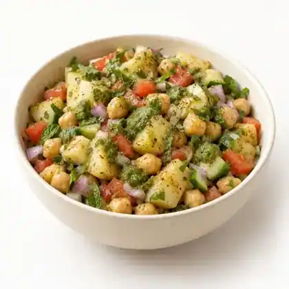 Potato Chickpea Chaat Salad